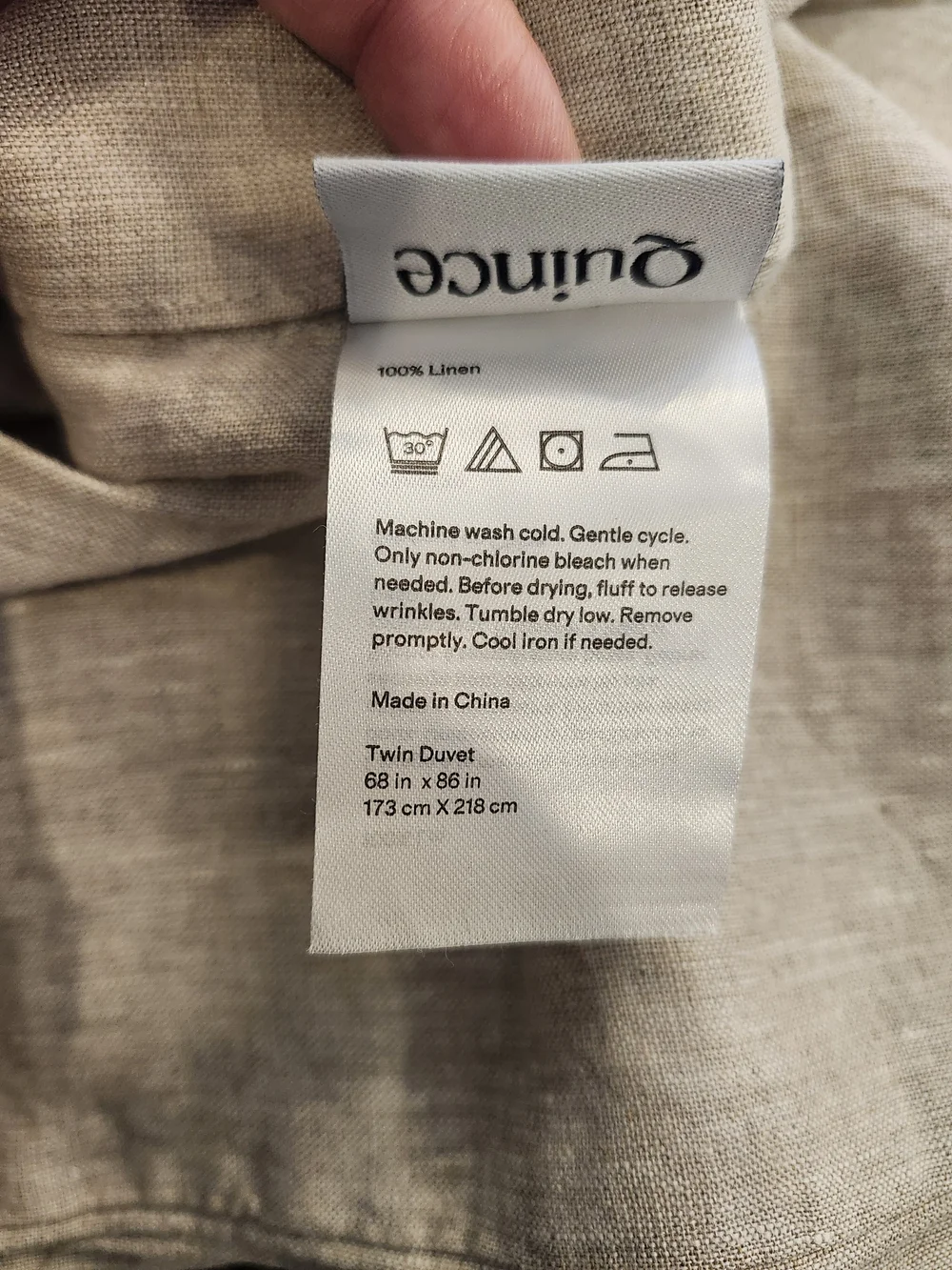 Quince European Linen Duvet Cover Twin Natural Chambray NWOT